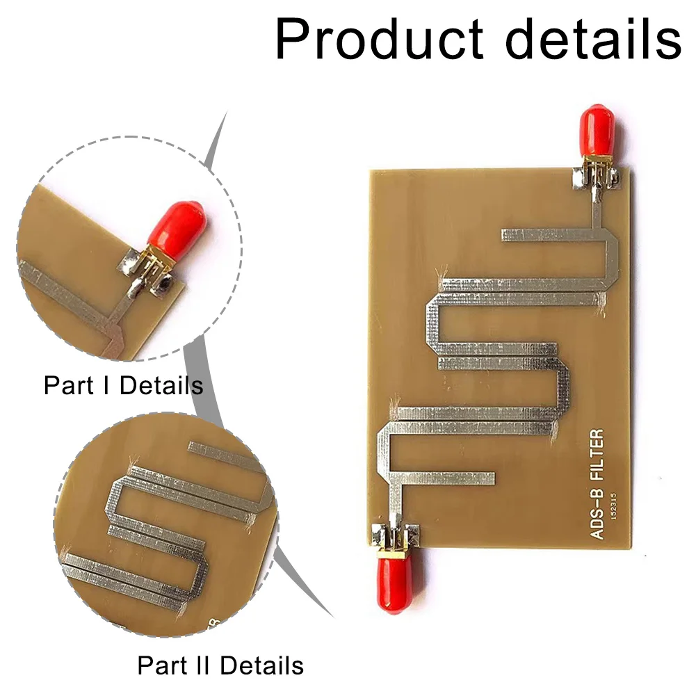 for adsb microstrip bandpass filter for receiver board 11 2 GHz transmission range with female connector PCB hairpin design