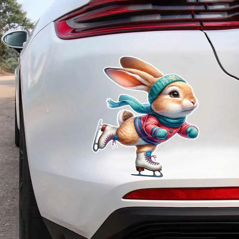 

Winter Sports Rabbit Car Sticker Waterproof Vinyl Decal on Bumper Rear Window Laptop Self-adhesive Decal Car Accessories Y347