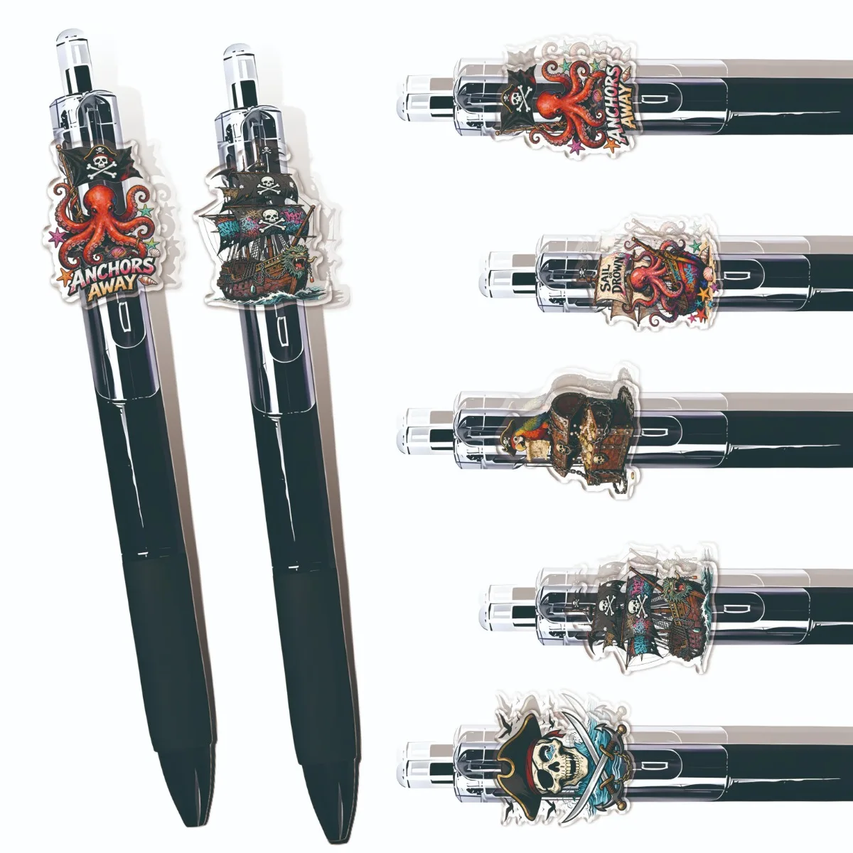 

Набор из 10/15 шт. ручек-подставок для ручек в пиратской серии из мягкой резины для комфортного письма студентам к началу учебного года