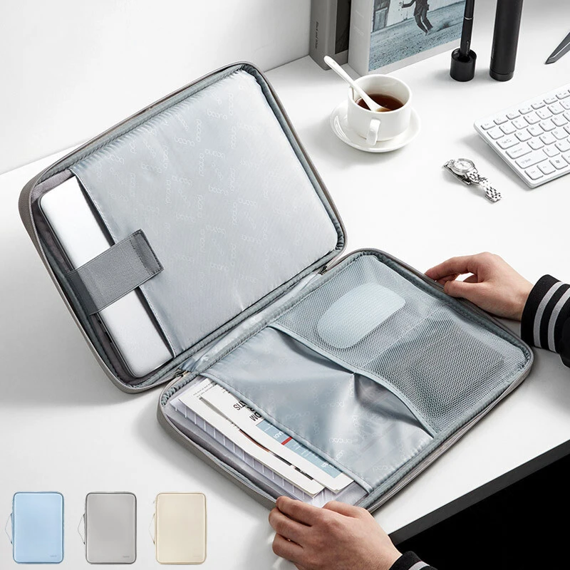 

P+ Leather Laptop Sleeve Bag Carrying Case 13 14 15 inch For Macbook Pro Air Lenovo