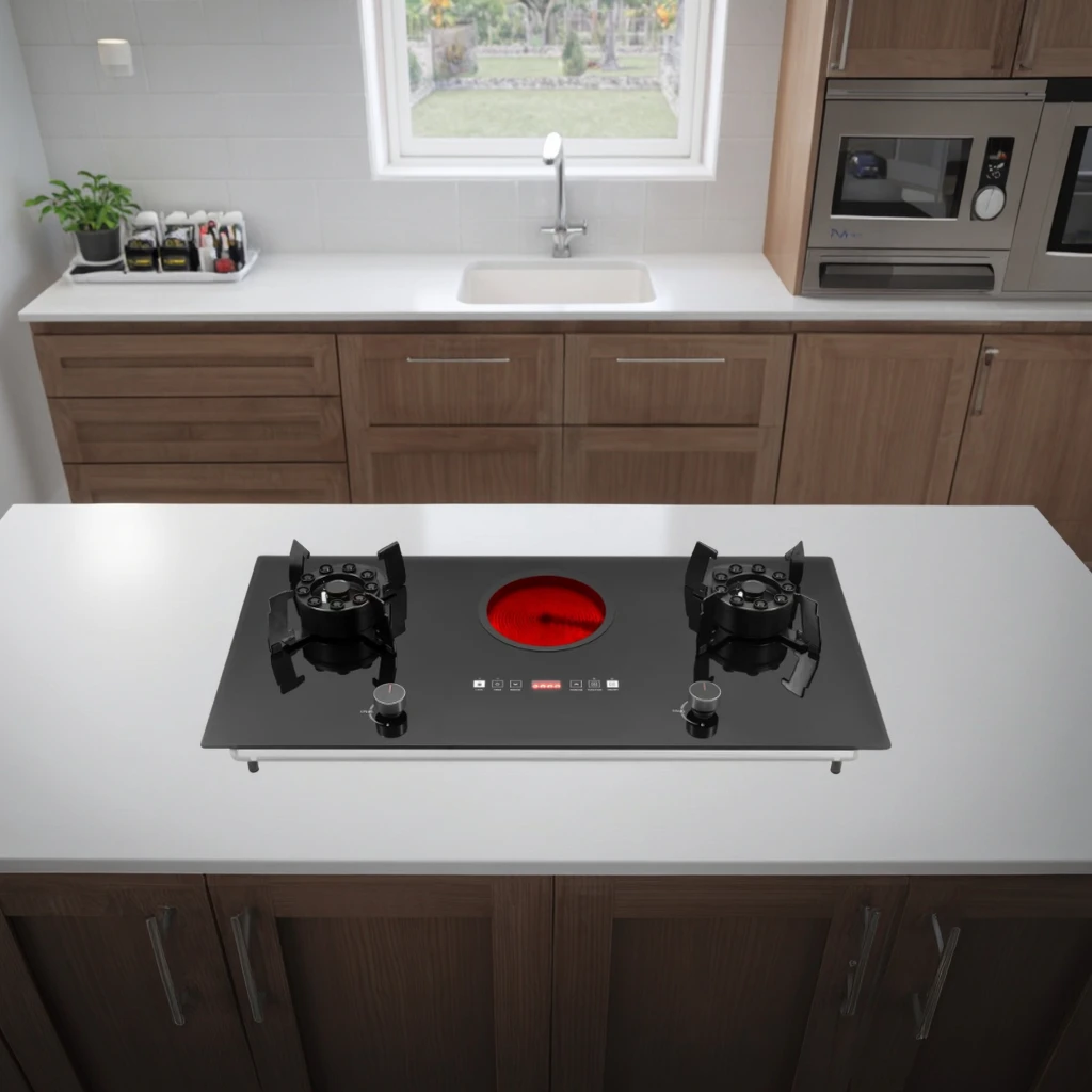 China Household Built in Easy Table Installation Tempered Glass Gas Stove for Kitchen