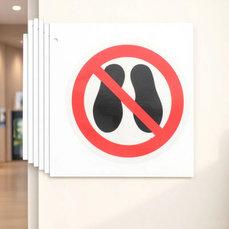 

6Pcs No Step Here Warning Sticker Self-Adhesive Safety Sign for Machines Round Waterproof Decal for Equipment Protection Labels