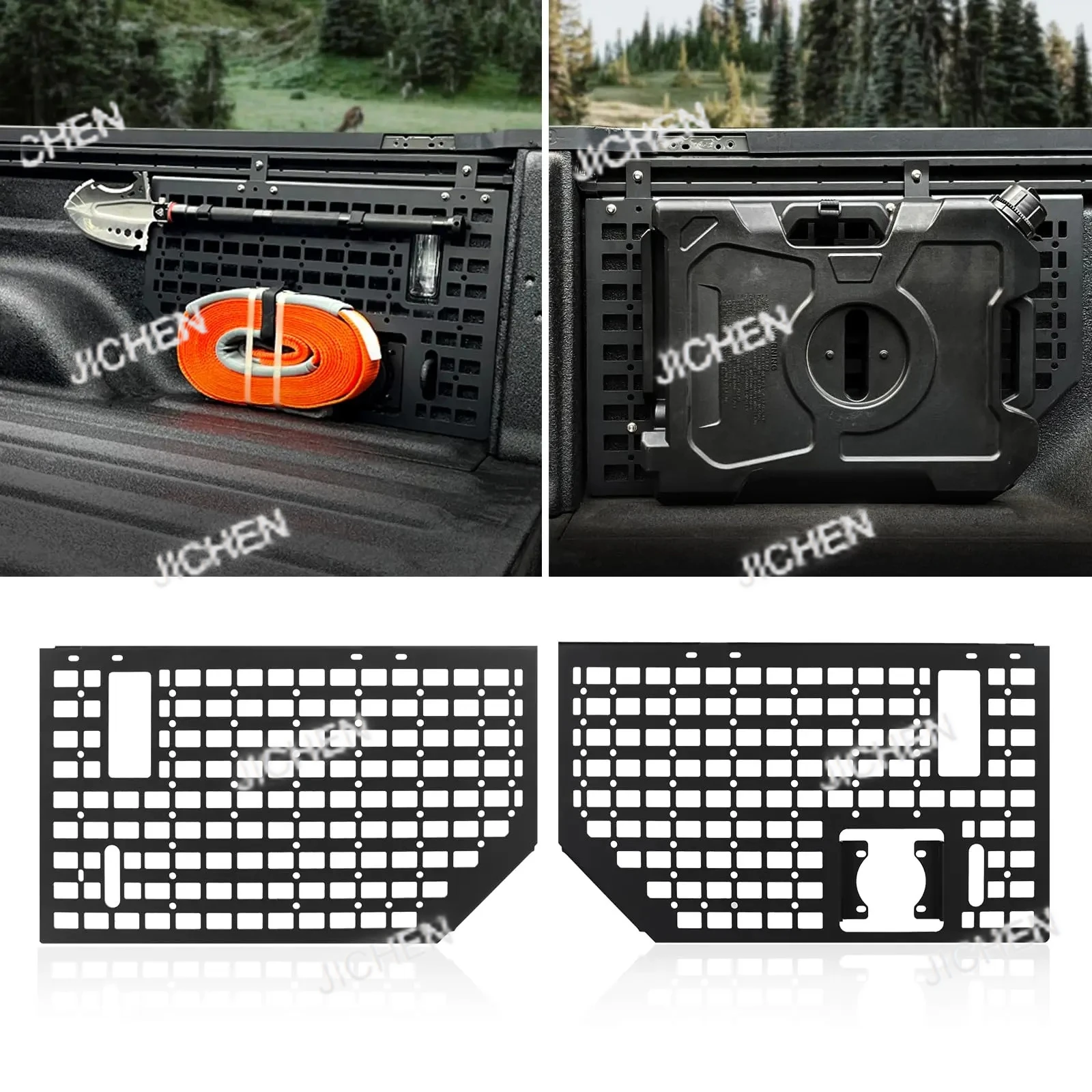 

JC Pickup Truck Trunk Side Bed MOLLE Panel Cargo Storage Rack Organizer For Jeep Gladiator JT 2019-2024 Offroad Accessories
