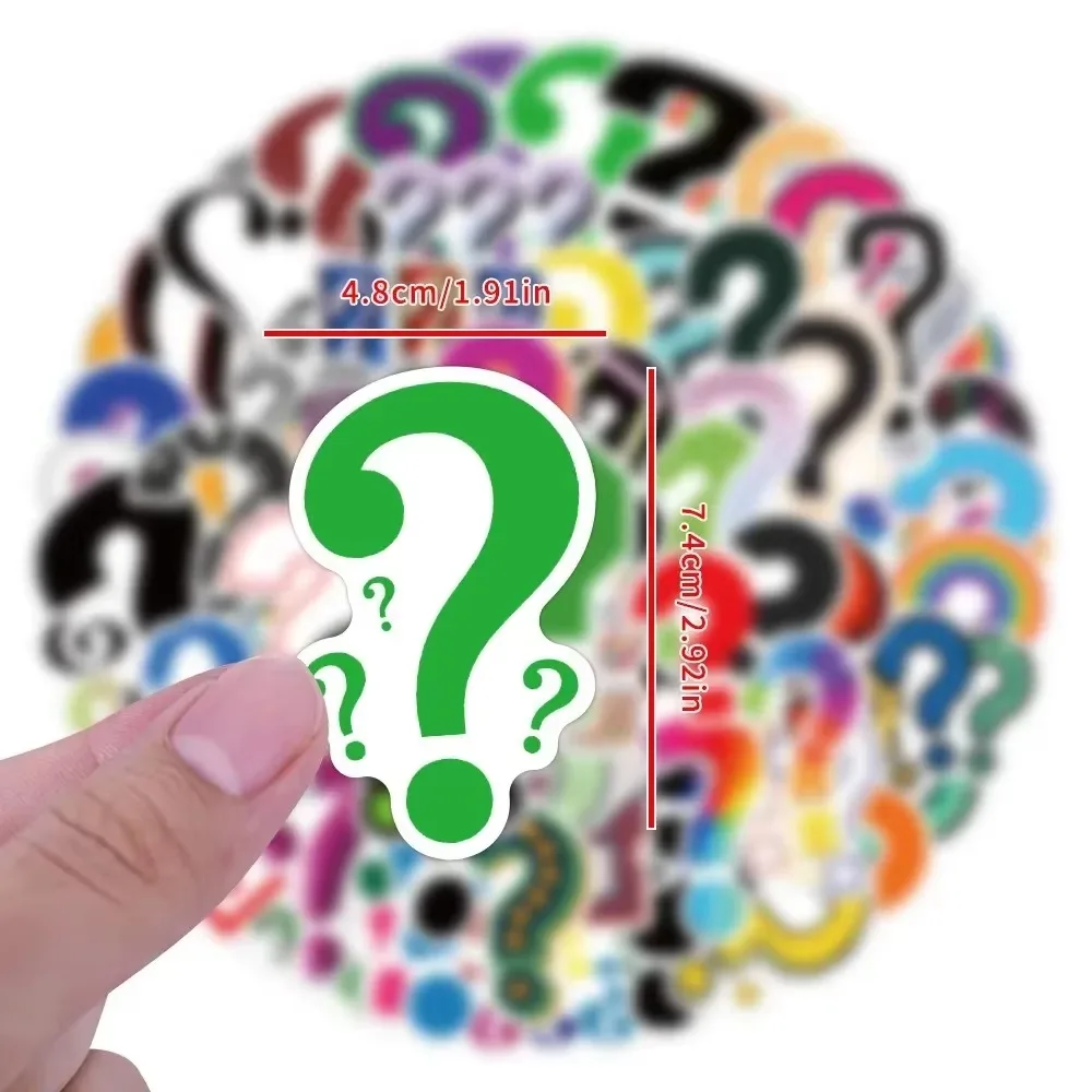 120 قطعة ملصقات علامة استفهام ملونة كرتونية يمكنك صنعها بنفسك دفتر جيتار لوح التزلج حقيبة جرافيتي الأمتعة دراجة نارية لعبة كلاسيكية