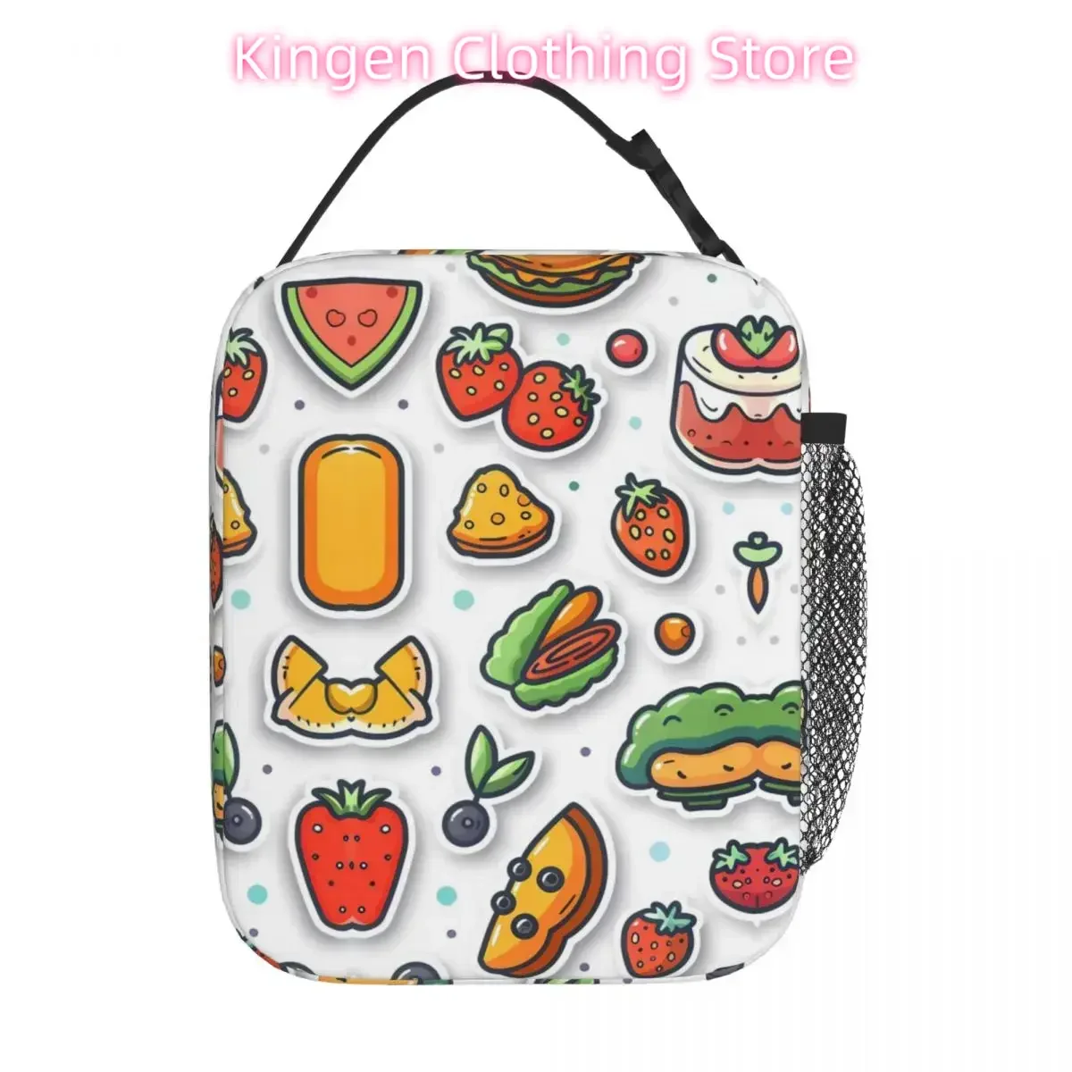

Портативная сумка для обеда с милым мультяшным рисунком, подходящая для пикника, работы, школы, игр на открытом воздухе.