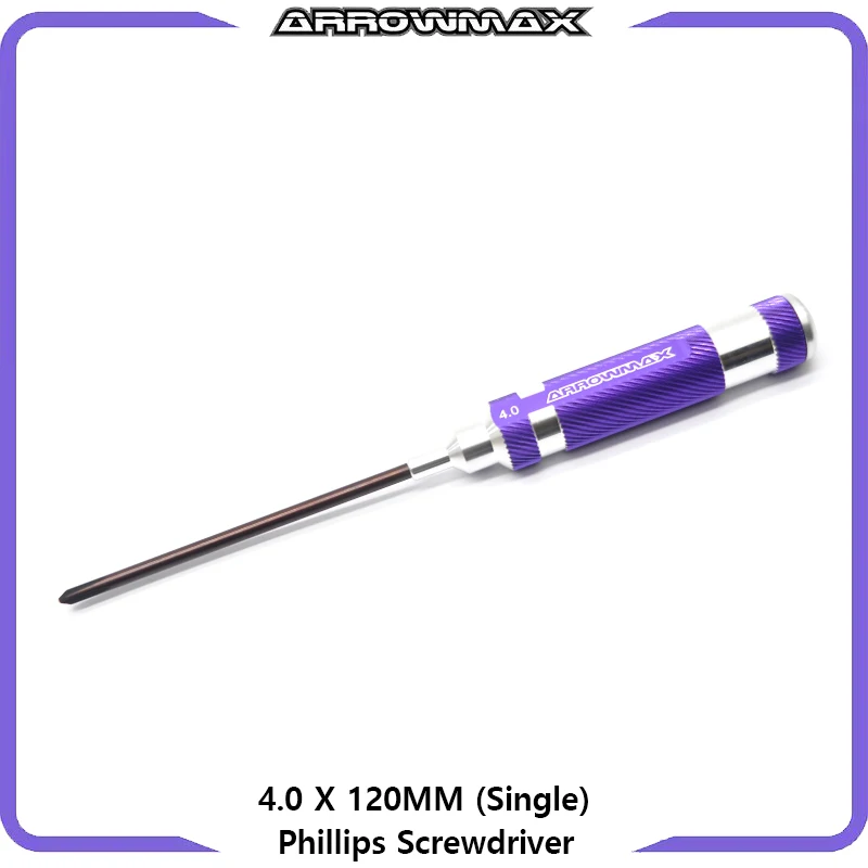 ARROWMAX Phillips Screwdriver 3.5, 4.0, 5.0 & 5.8 X 120mm Purple RC Tools