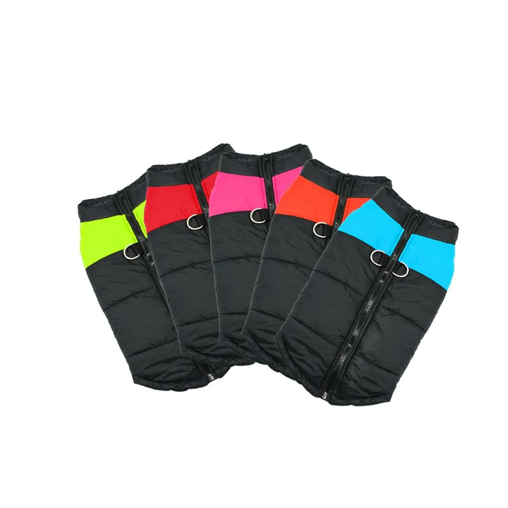

Premium Windproof Dog Coat Padded Vest For Winter Warmth Easy Zipper Closure Metal For Leash Small Dogs Red