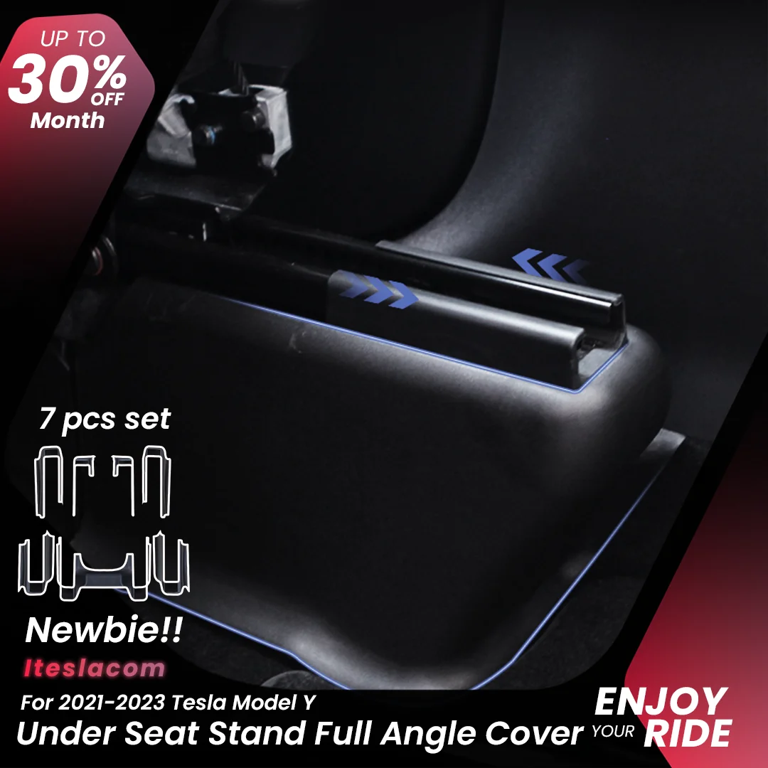 For Tesla Model Y Seat Protection Underseat Full Angle Anti-kick Cover Slide Installed Anti-Scratch Parts For Tesla 2022 Parts