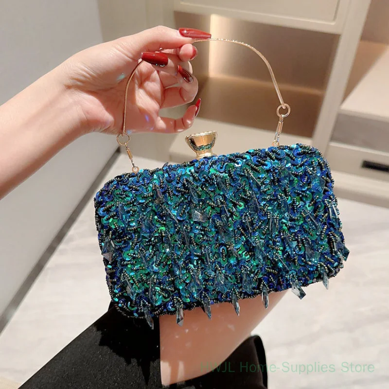 

Ladies Dinner Handbag Sequined Banquet Clutch Dress Evening Bag Dress Bag Cosmetic Bag Coin Purse