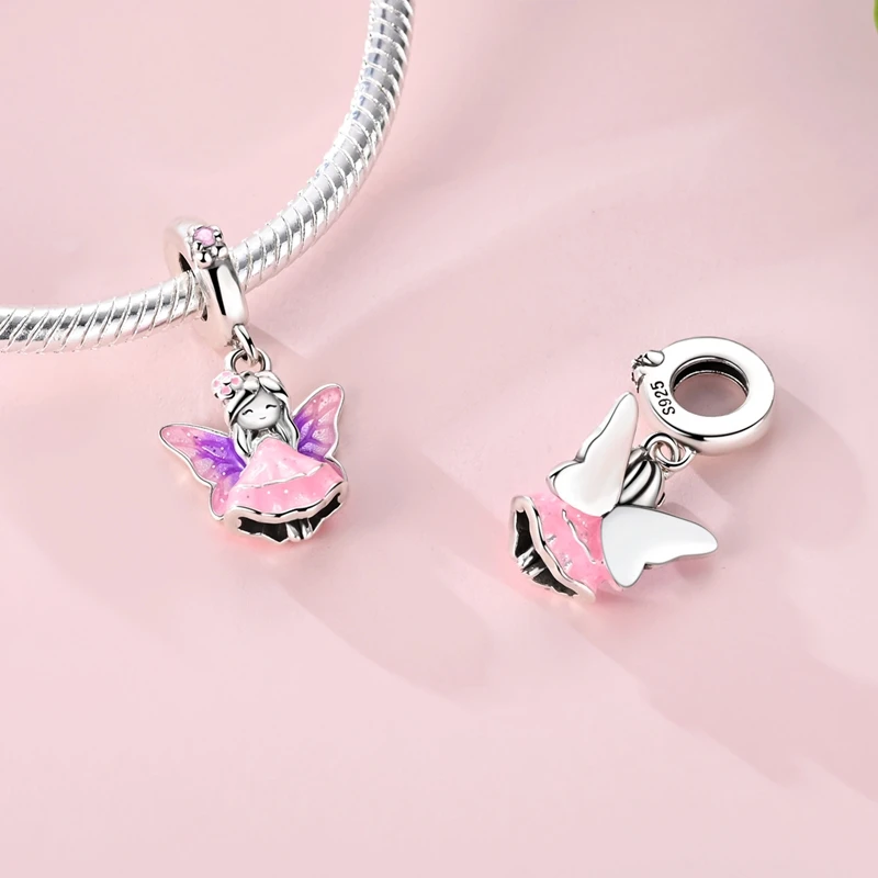 

Hot Sale Butterfly Elves Charms Bead 925 Sterling Silver Dangle Pendant Fit Bangle Bracelet Necklace DIY Jewelry