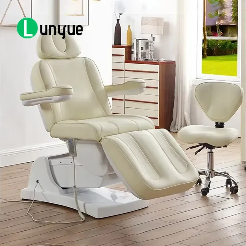 3 Motor Electric Adjustable Massage Table Modern Beauty Furniture Eyebrow Bed for Tattoo Microblading Spa Treatment