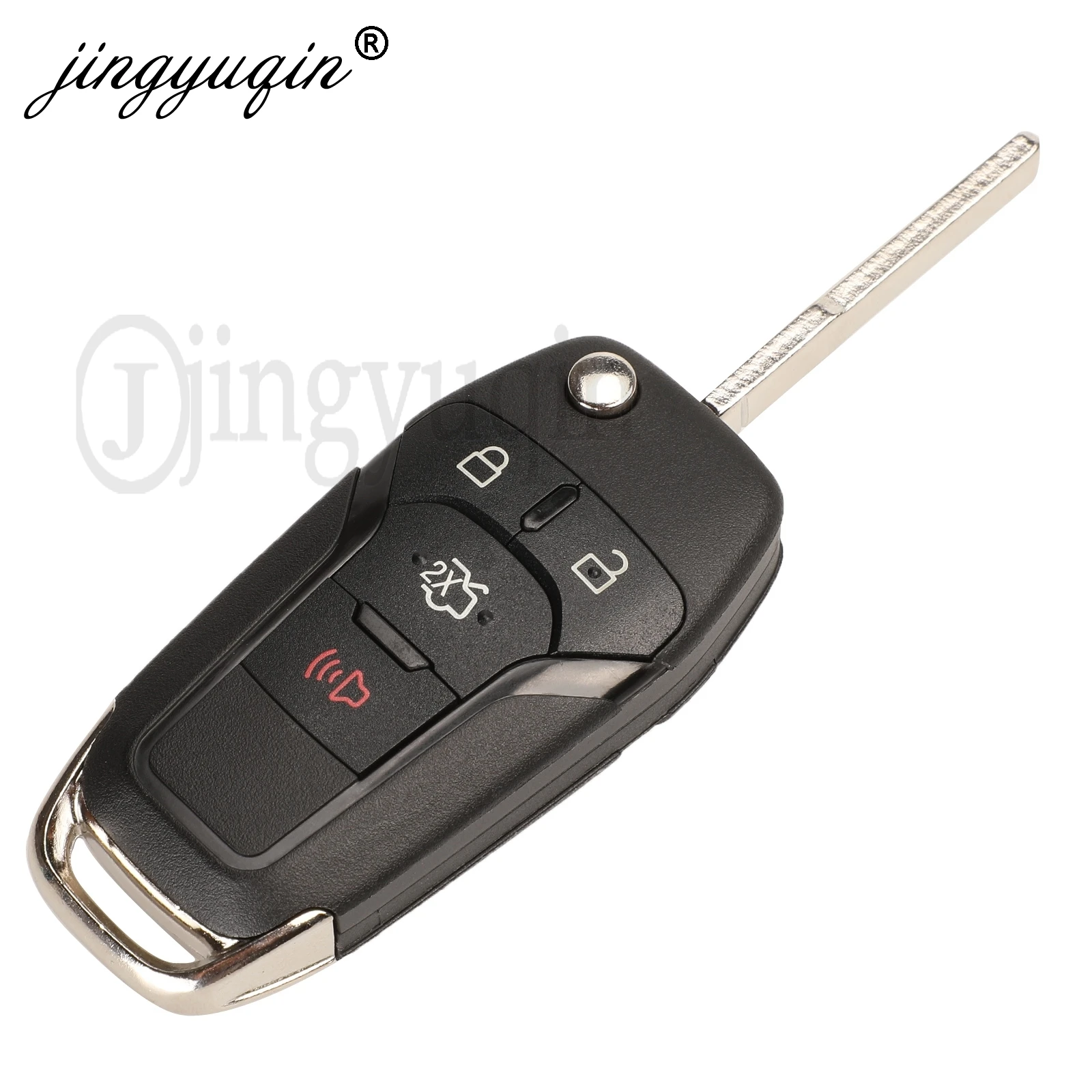 Jingyuqin Penggantian Smart Remote Flip Kunci Tanpa Kunci 4 Tombol 315MHz untuk FORD Fusion 2013-2016 FCC ID: n49-A08TAA