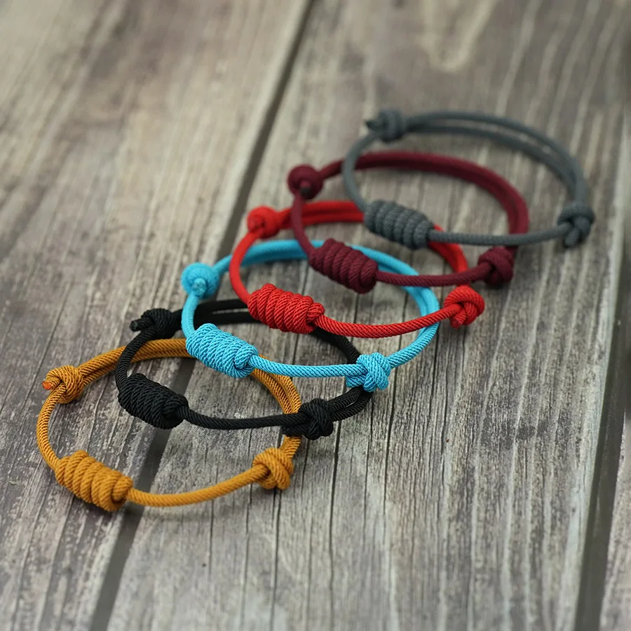 Unique Handmade Knot Milan Rope Bracelet Sliding Adjustable Weaven String Festival Luck Braslet Outdoor Leisure Couple Wristband