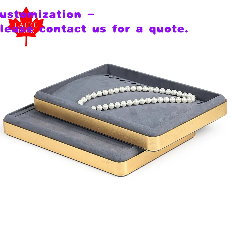 

custom.LAIRE Luxury Microfiber Jewelry Counter Display Necklace Ring Bracelet Pendant Earrings Jewelry Display Tray