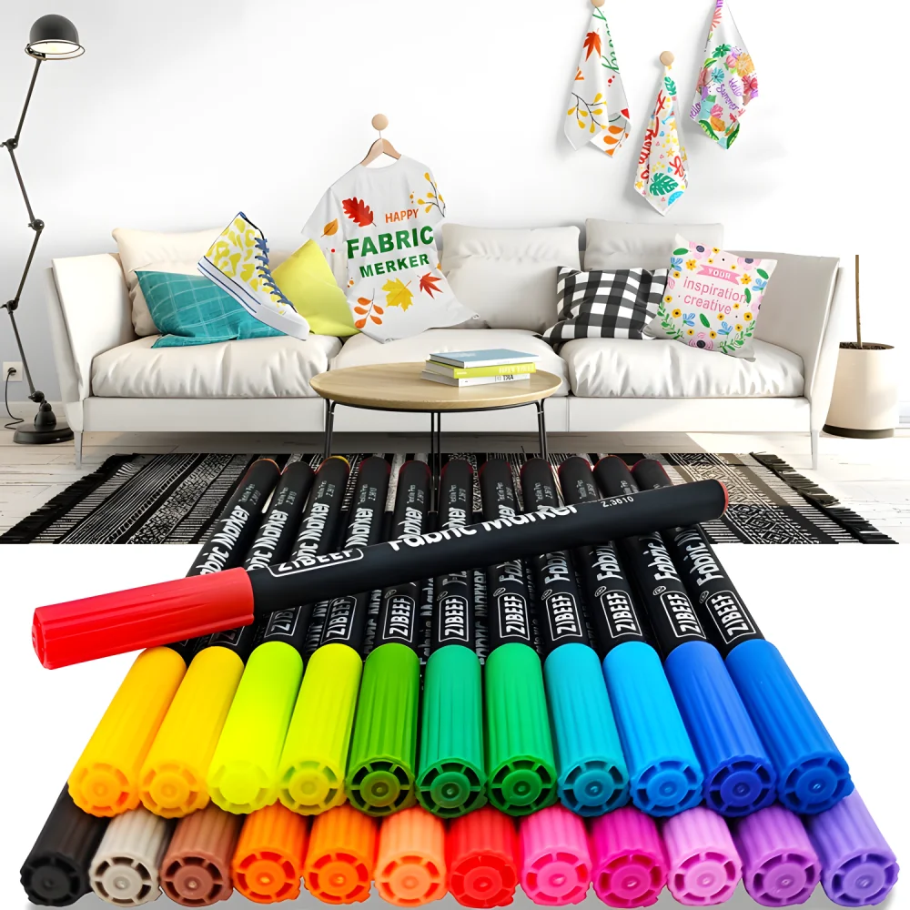 

12/24 цветные маркеры для ткани, маркеры для ткани с тонким кончиком, перманентные для одежды, ручки без кровотечения для футболок, сумок, текстиля, холста и многого другого