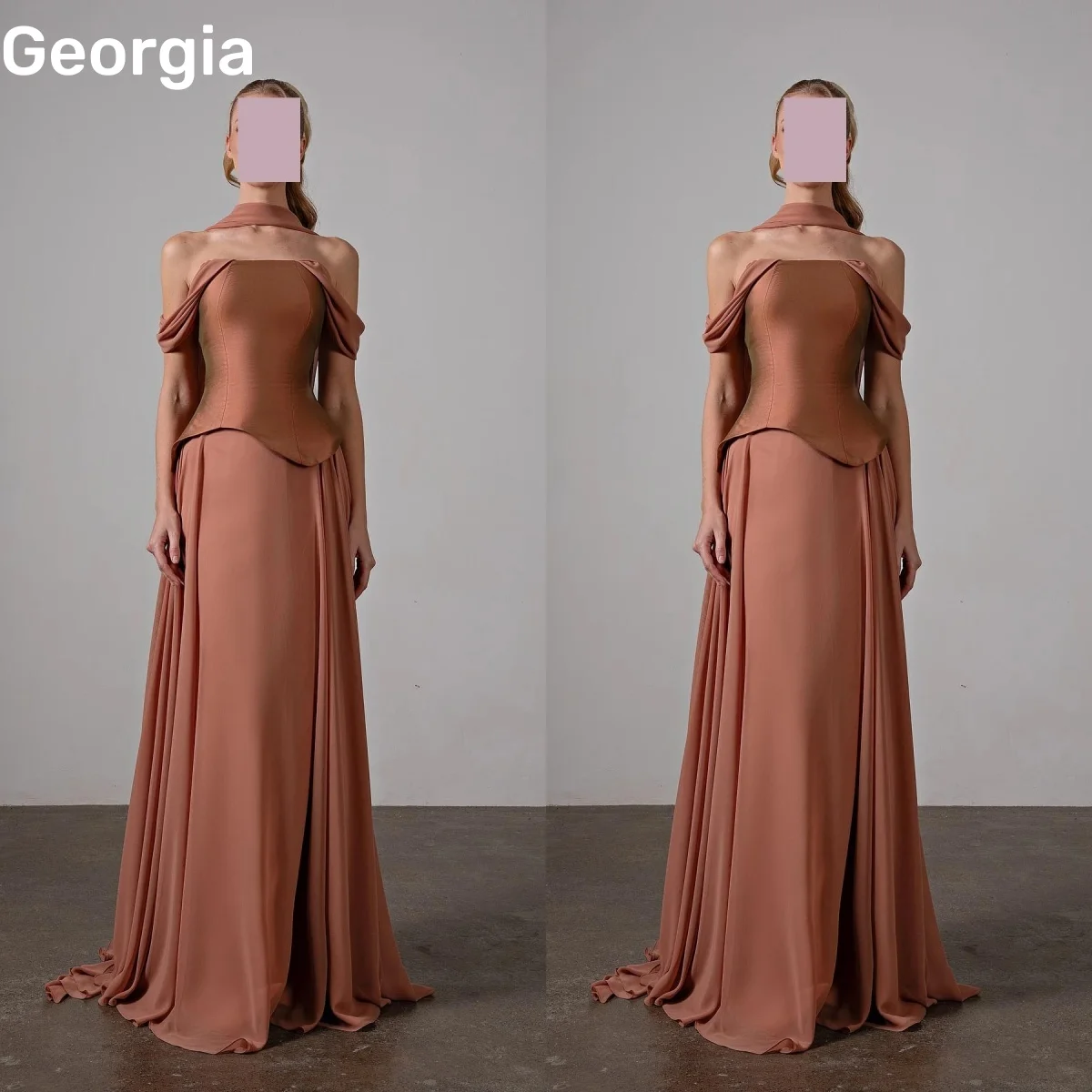 

Evening Dress Customize Off-The-Shoulder Floor-Length A-Line Elegant And Pretty Women'S Dresses Zipper Up Ruffle Cocktail Dresse