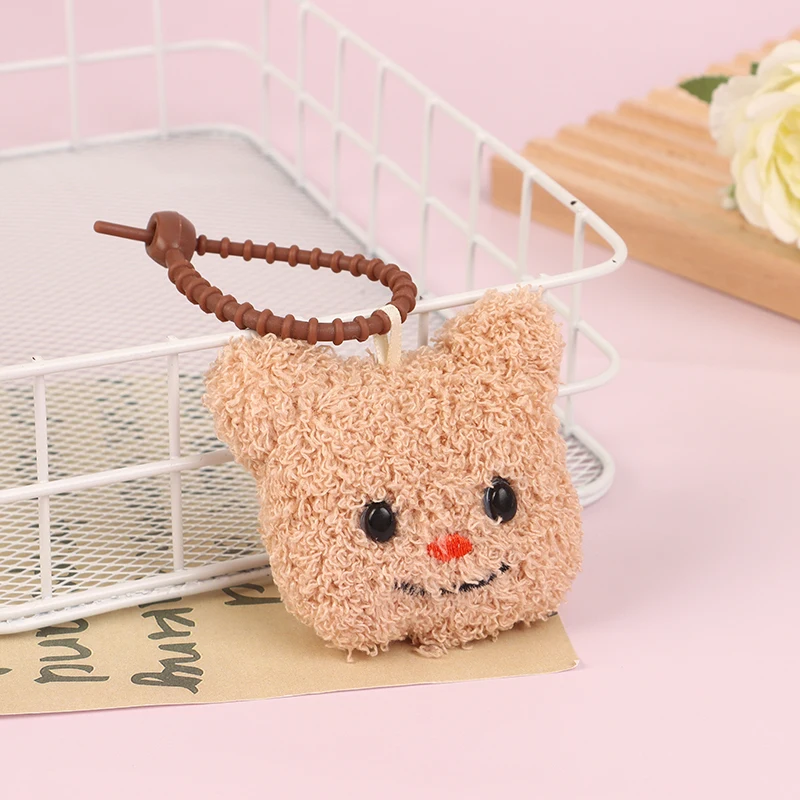 1PC Backpack Doll Pendant Cute Cartoon Butter Bear Plush Toy Keychain Car Key Accessories DIY Decoration
