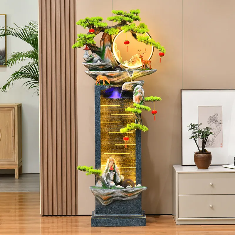 Cai Liushui fountain rockery ornament, circulating feng shui wheel ball