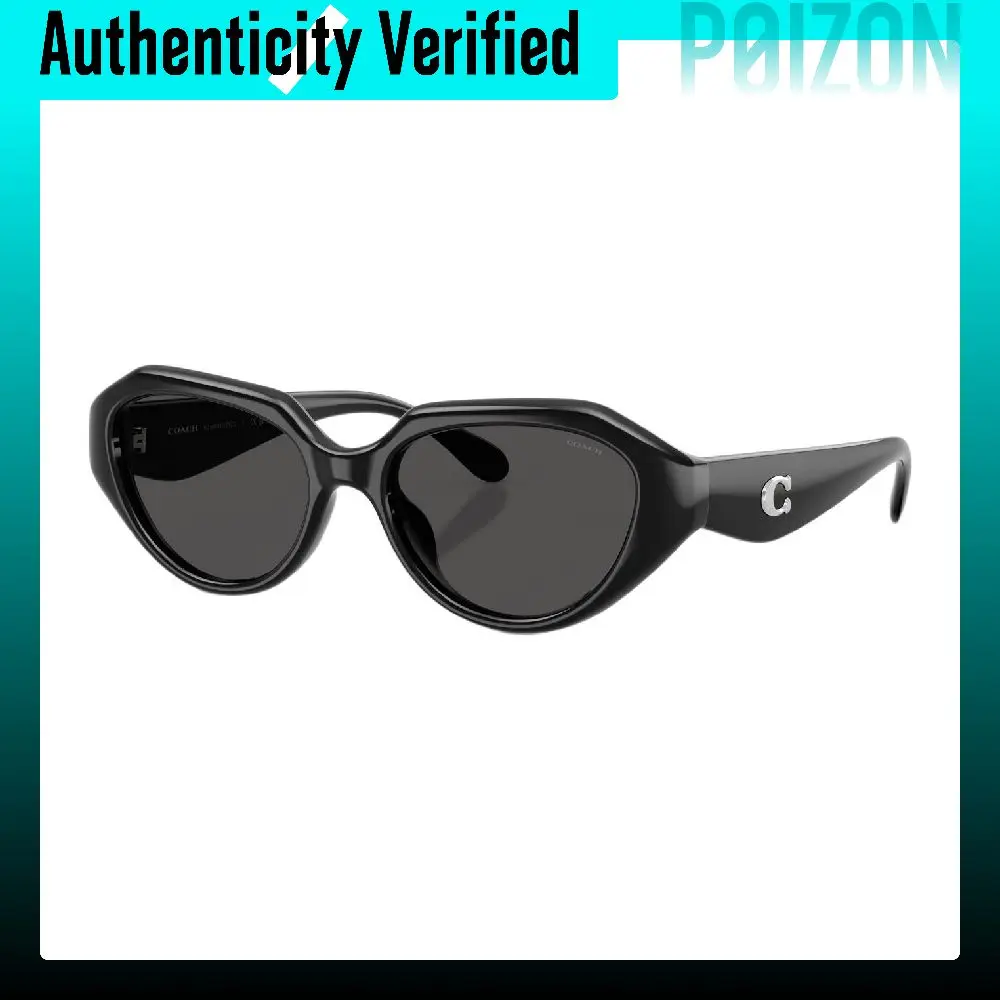 COACH Plate Irregular Shape Sunglasses Unisex Black 0HC8433U-500287