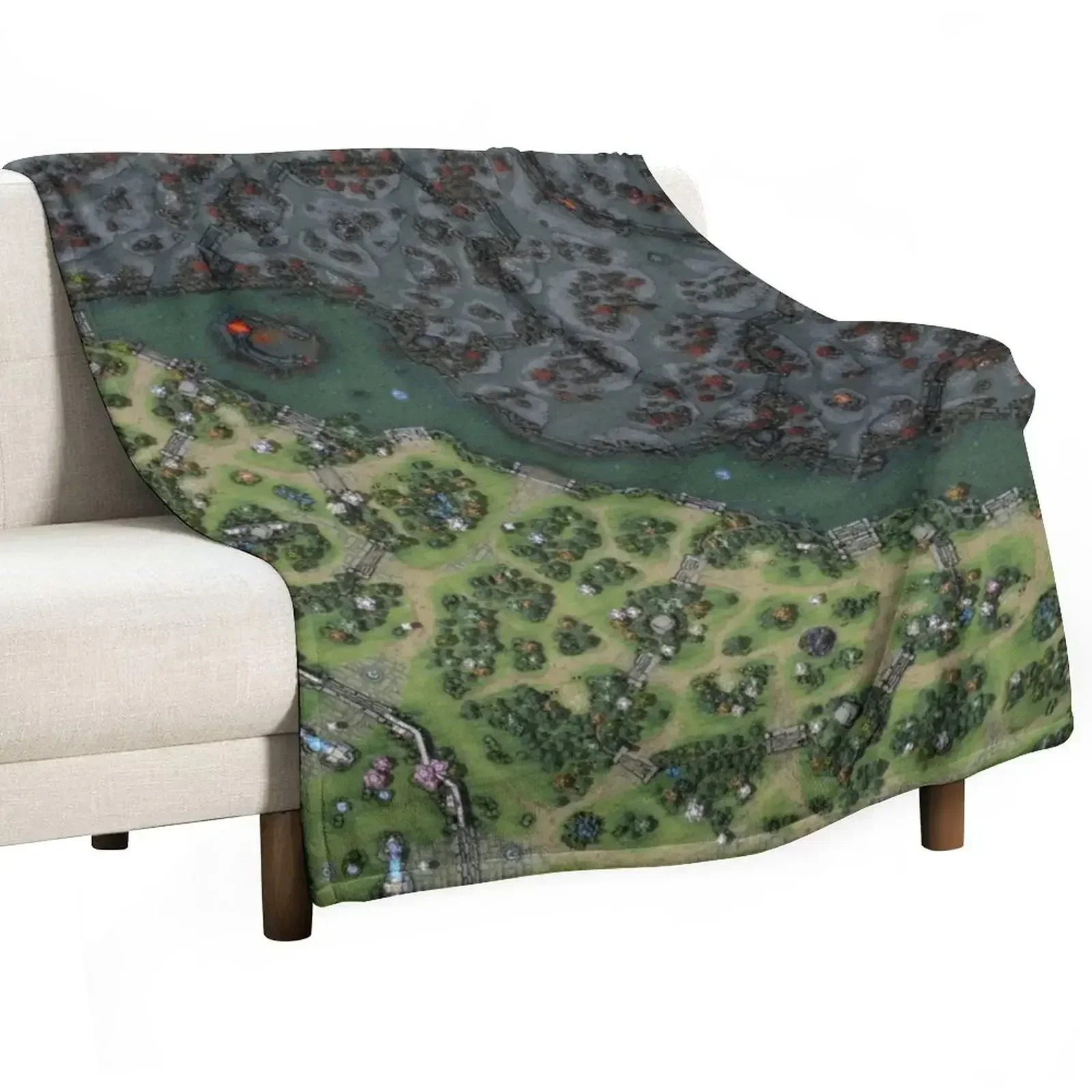 Dota 2 Reborn 7.28 HD Map Throw Blanket Shaggy Luxury Throw Blankets