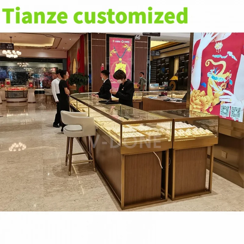 

Customized-Hight End Whole Store Customization 3D Design Glass Vitrine Showcase Jewelry Store And Counter