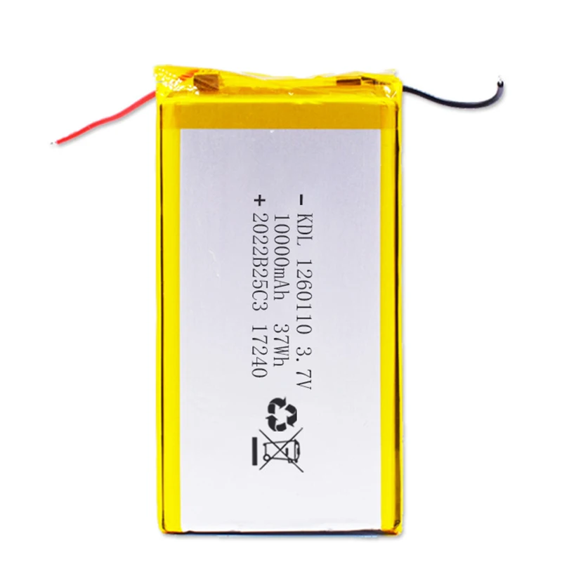 3.7V 10000mAH 1260110 Polymer lithium ion Li-ion Rechargeable battery for TOY POWER BANK GPS Table E-book Batteries