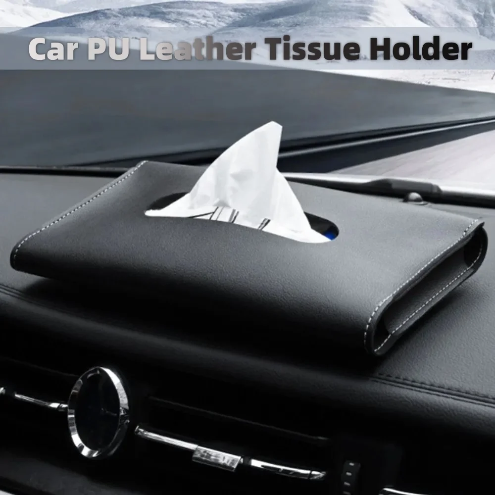 Auto hängende Art PU-Leder Tissue Halter schwarz elegant dekorative Gewebe box 23*13*2,5 cm Speicher dekoration Zubehör