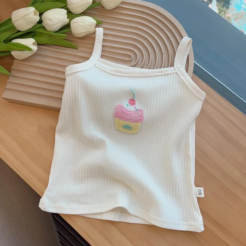 Kids Underwear Cotton Girls Camisole Vests Tank Tops Cartoon Girls Boys Vest Children Tops Undershirt for 3-8 Years Old