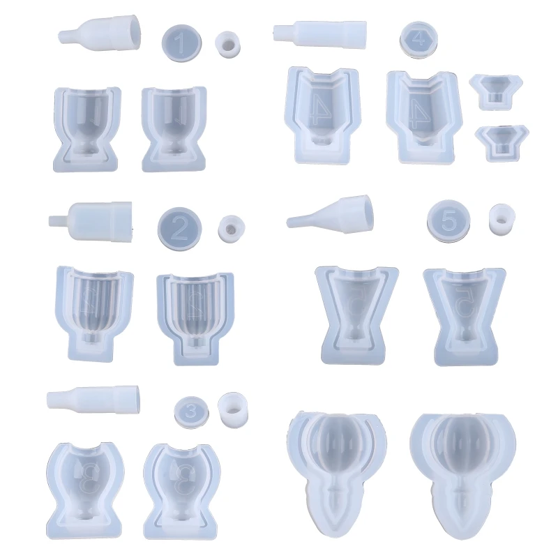 

6Pcs Resin Molds for Perfume Bottle,Silicone Resin Casting Molds with Stopper Epoxy Molds for DIY Bottles