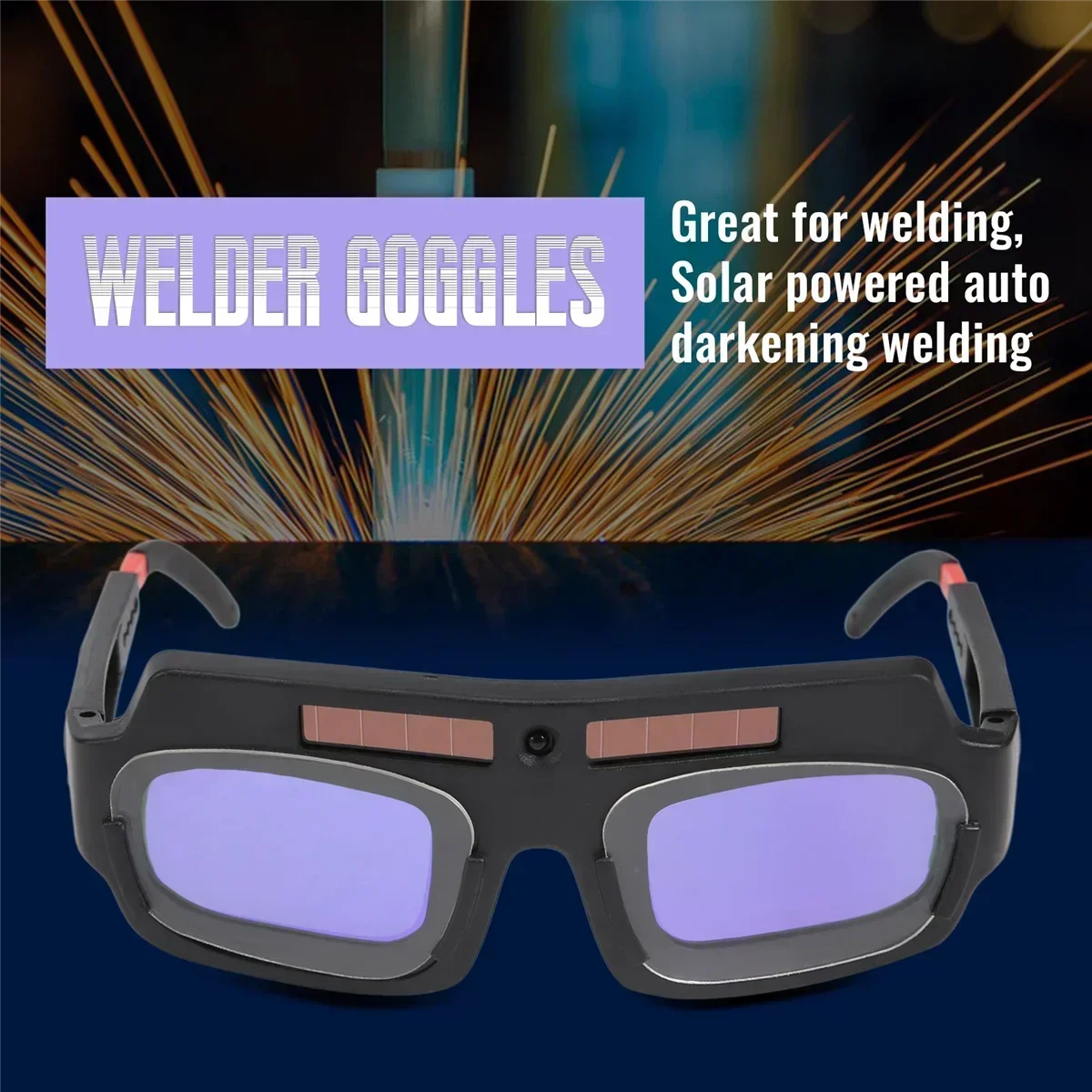 Mask Lens Auto Welder Welding Darkening Powered Anti-shock Arc With Storage Solar Helmet Case Goggles Glasses