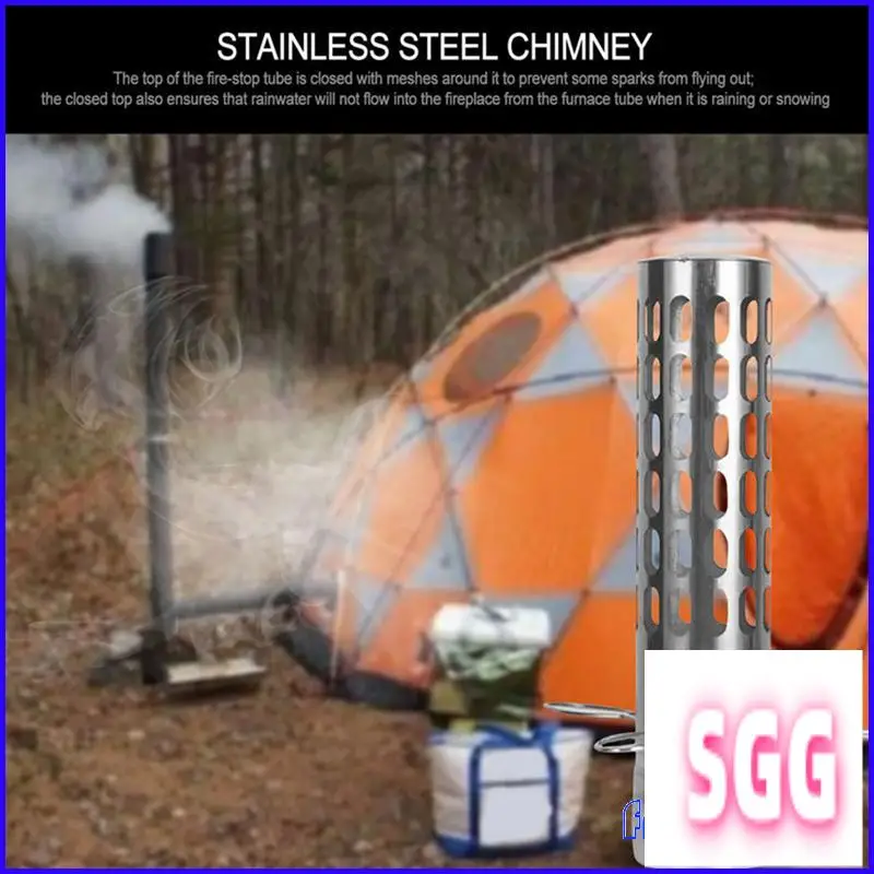WW-estufa para exteriores, tubo de chimenea de acero inoxidable para acampar, estufa de calefacción de fuego de madera, caldera, tubo de escape, accesorios de tubo de humo