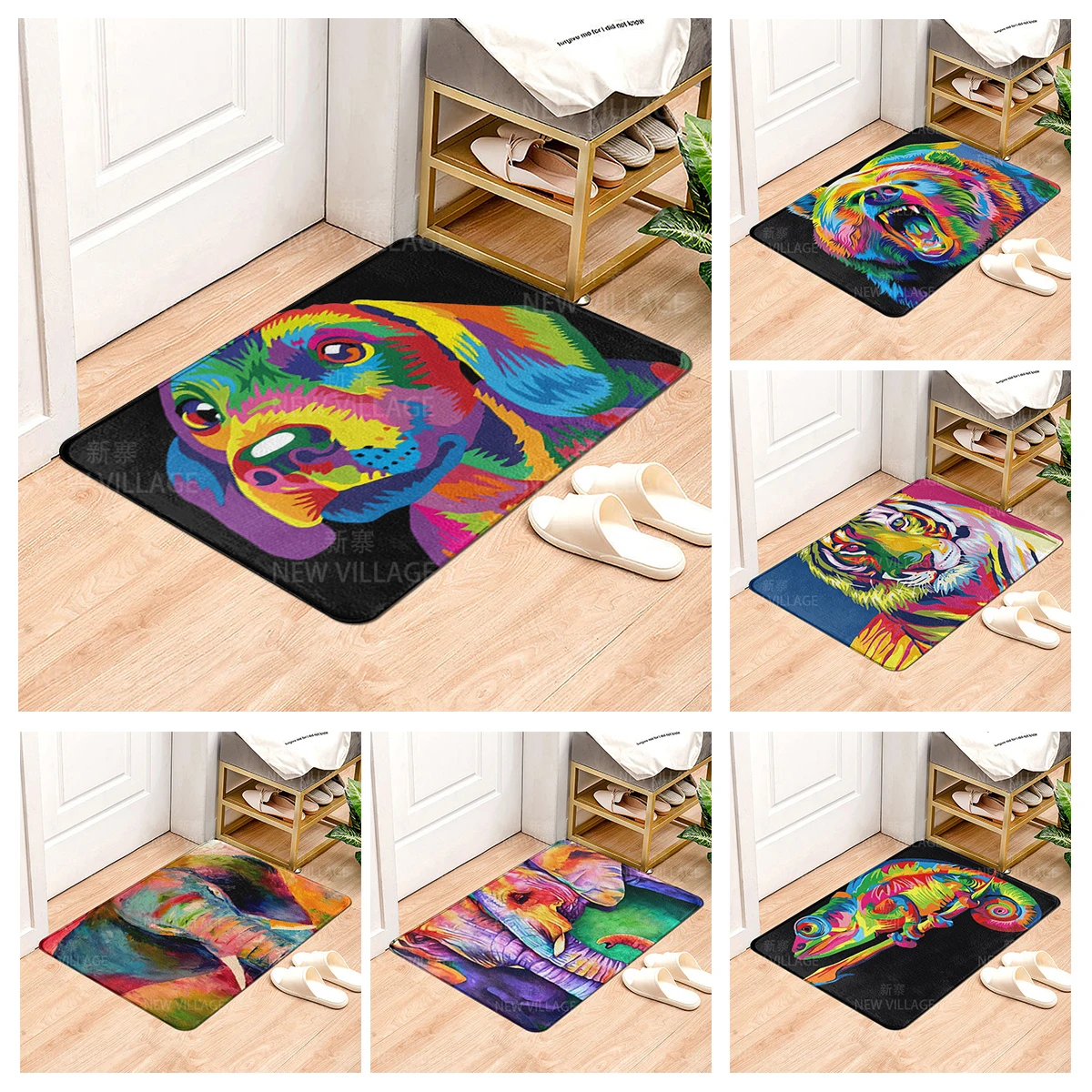 House entrance carpet Home Colorful animals doormat  Room Bath mat Foot mat bathroom non-slip mat Kitchen water absorption mat