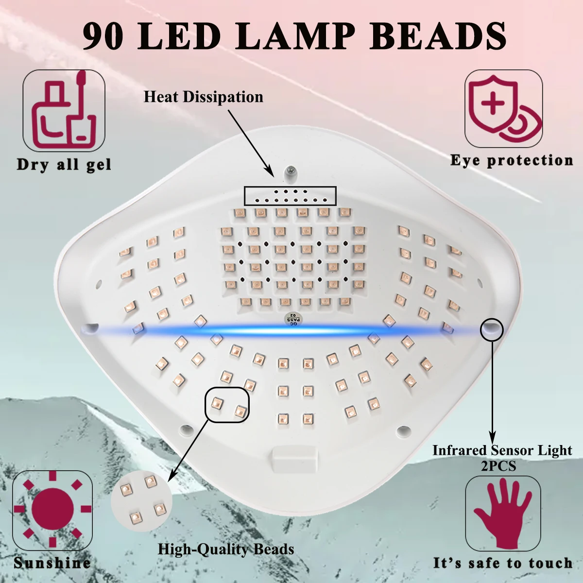 SUN X29MAX مصباح مجفف الأظافر مجفف الأظافر مجفف سريع مستشعر تلقائي مصباح طلاء الأظافر
