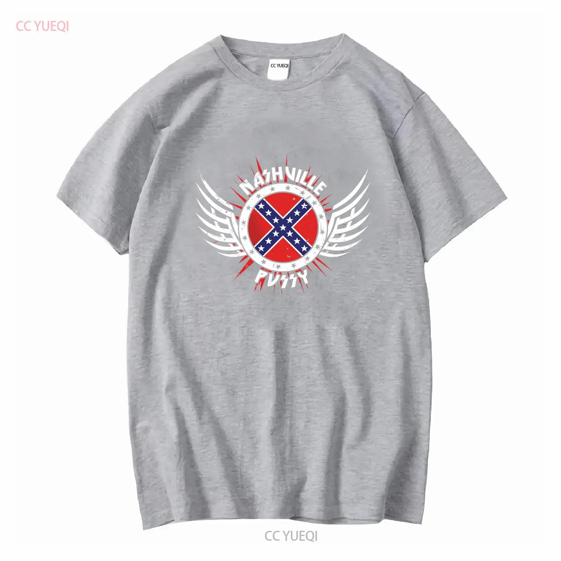 ناشفيل كس رمز تي شيرت القطن الأسود الرجال حجم S إلى 5XL BE993 طويلة الأكمام خمر غسلها الرسم مريحة قليلا #4