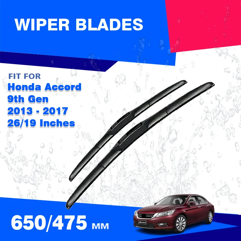 For Honda Accord 9 9th Gen 2013 - 2017 Front Wiper Blades Windshield Windscreen Window 26