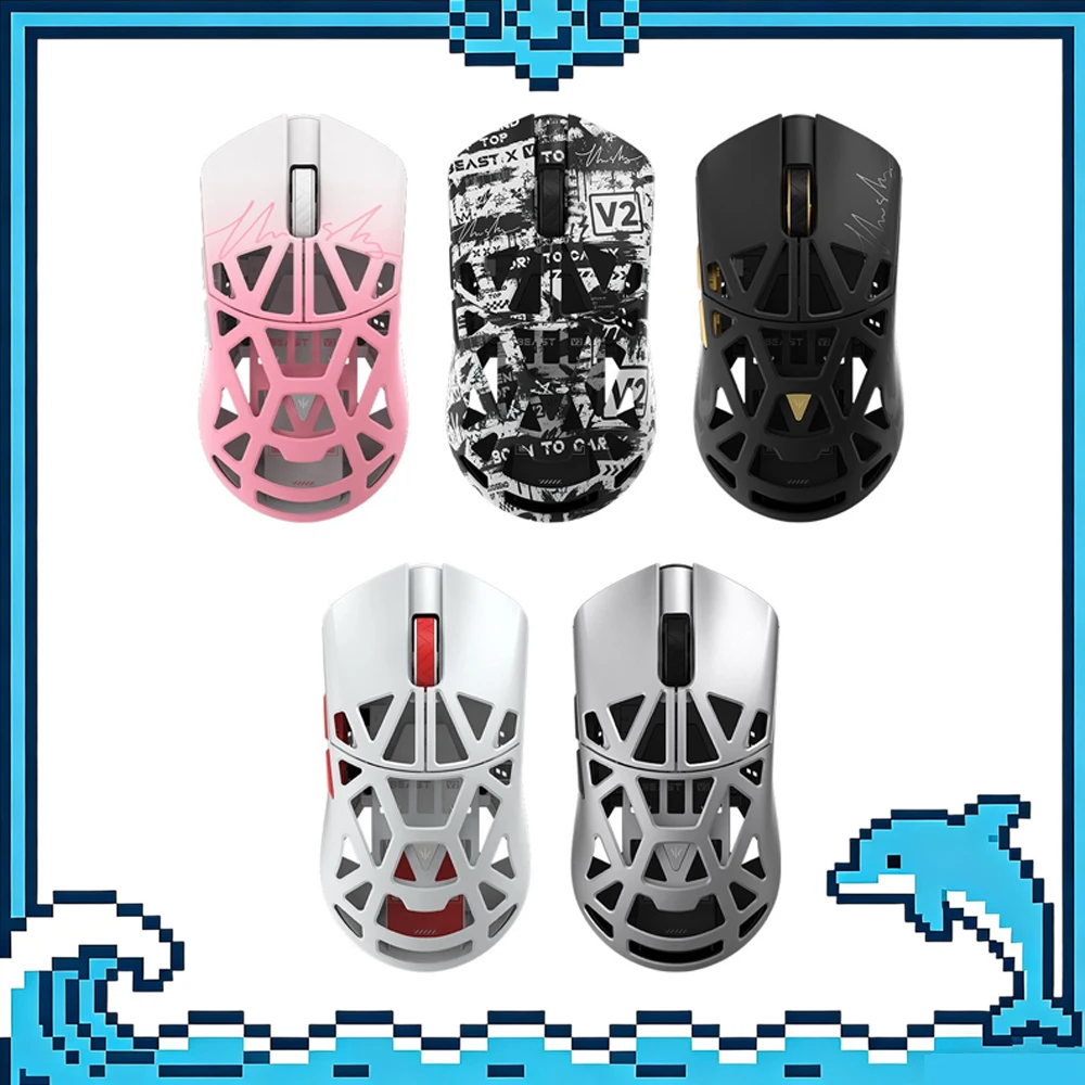 WLMouse Beast X V2 Series Mouse Dual Mode Wireless Mice PAW3955 HS,Omron Optical Micro Switch,Nordic 54LM20 Gaming Mouse