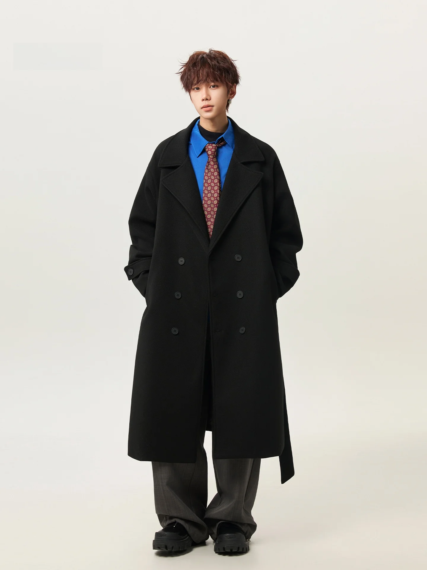 

Мужское шерстяное пальто Briti Sle Thiened: модная демисезонная ветровка средней длины для повседневной носки