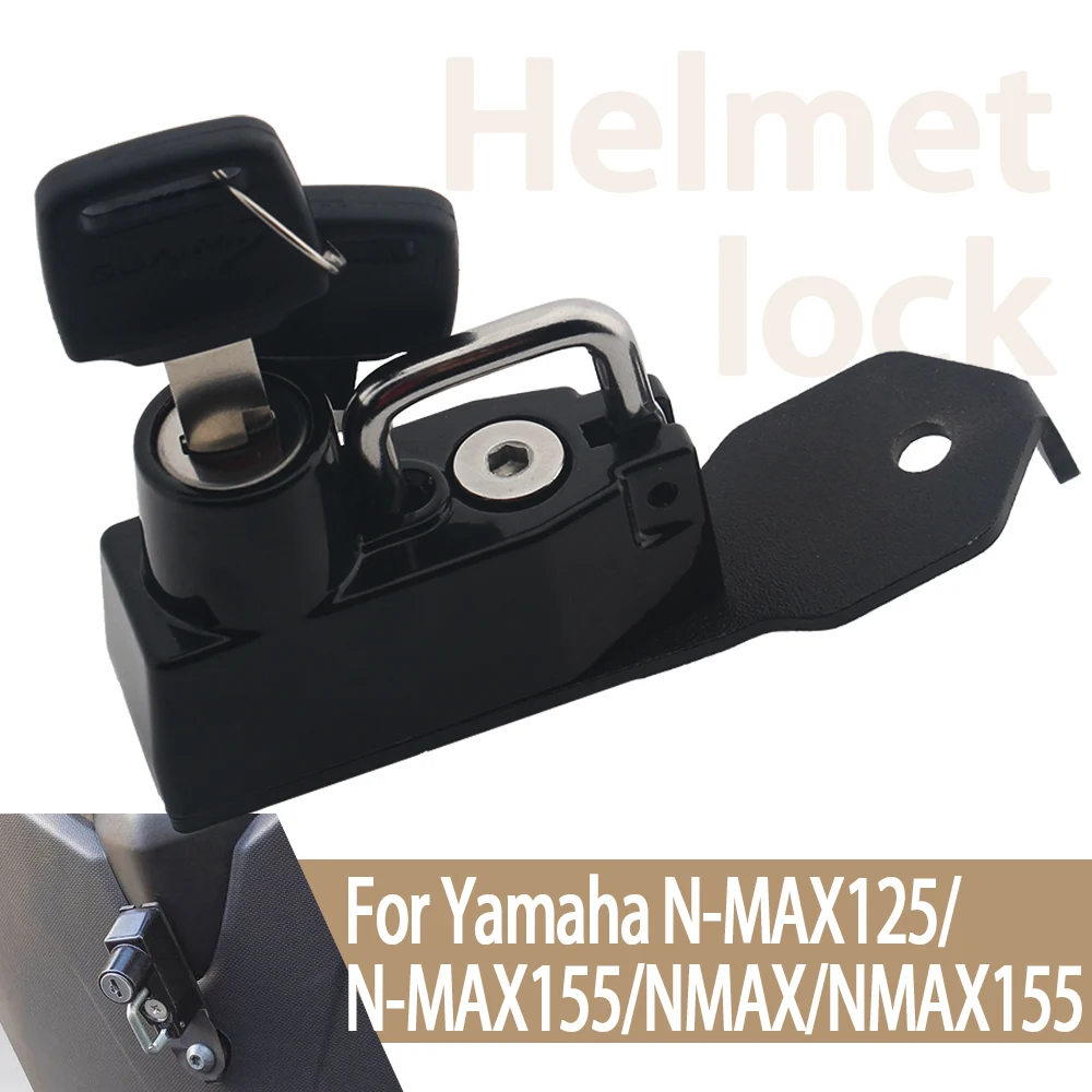

For Yamaha N-MAX125 N-MAX155 NMAX NMAX155 N MAX155 Motorcycle Black Helmet Lock Helmets Anti-Theft Security Locks with 2 Keys