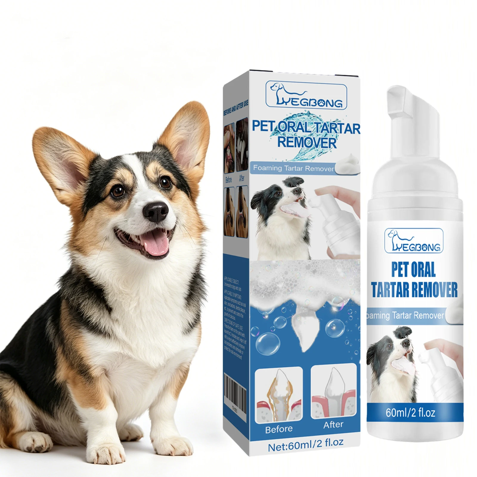 Teeth Whitening Foam - Yegbong Pet Tartar Remover Clenaing Yellow
