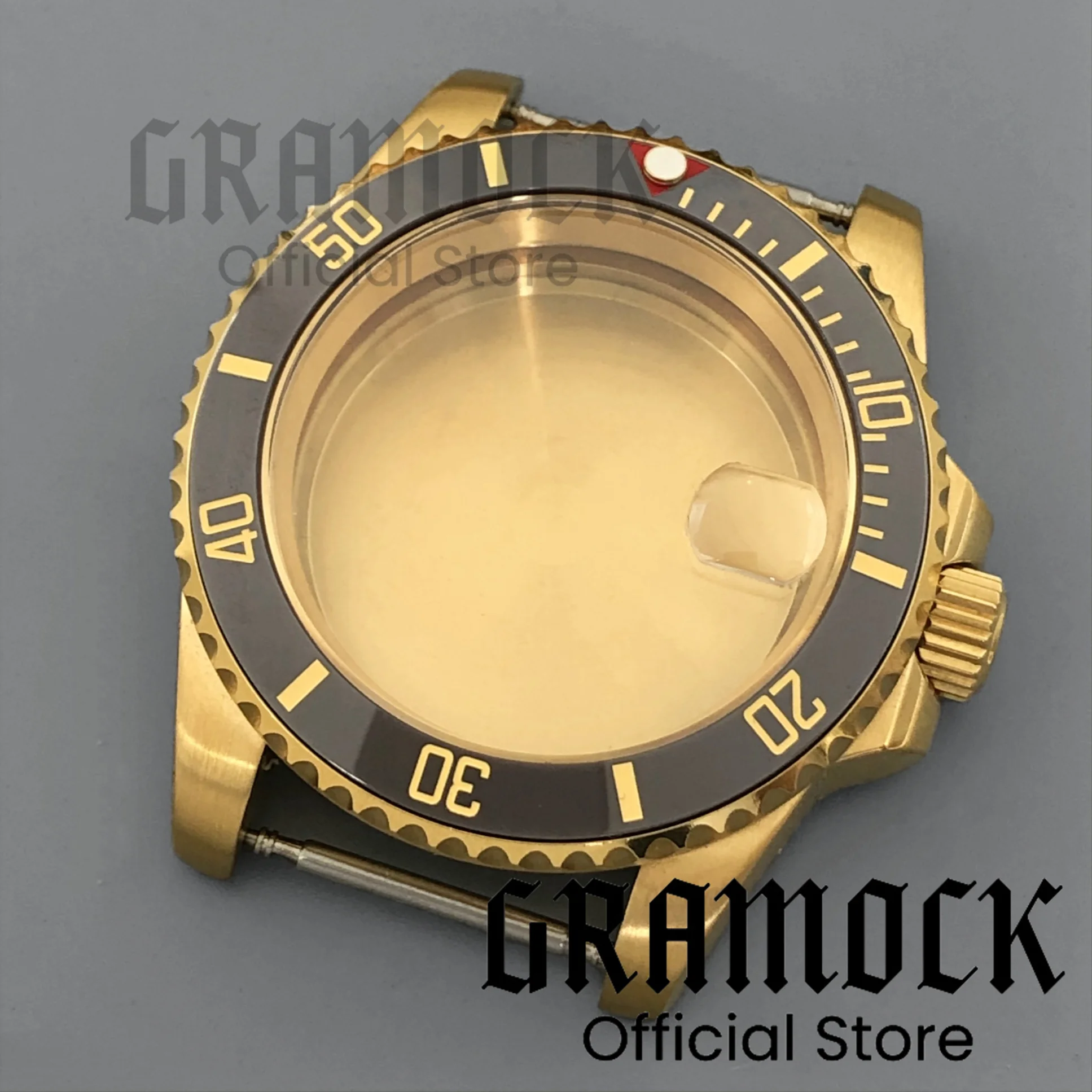 Gramock 40 мм двухцветный золотой/полно-золотой водонепроницаемый корпус часов SUB из нержавеющей стали с сапфировым стеклом для механизма NH34 NH35 NH36 PT5000