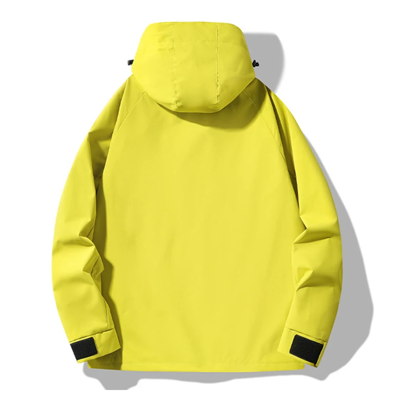Men\'s Autumn Waterproof Hiking Climbing Jacket Unisex Windbreaker Outdoor Casual Camping Fishing Coat Detachable Hat Jacket Man