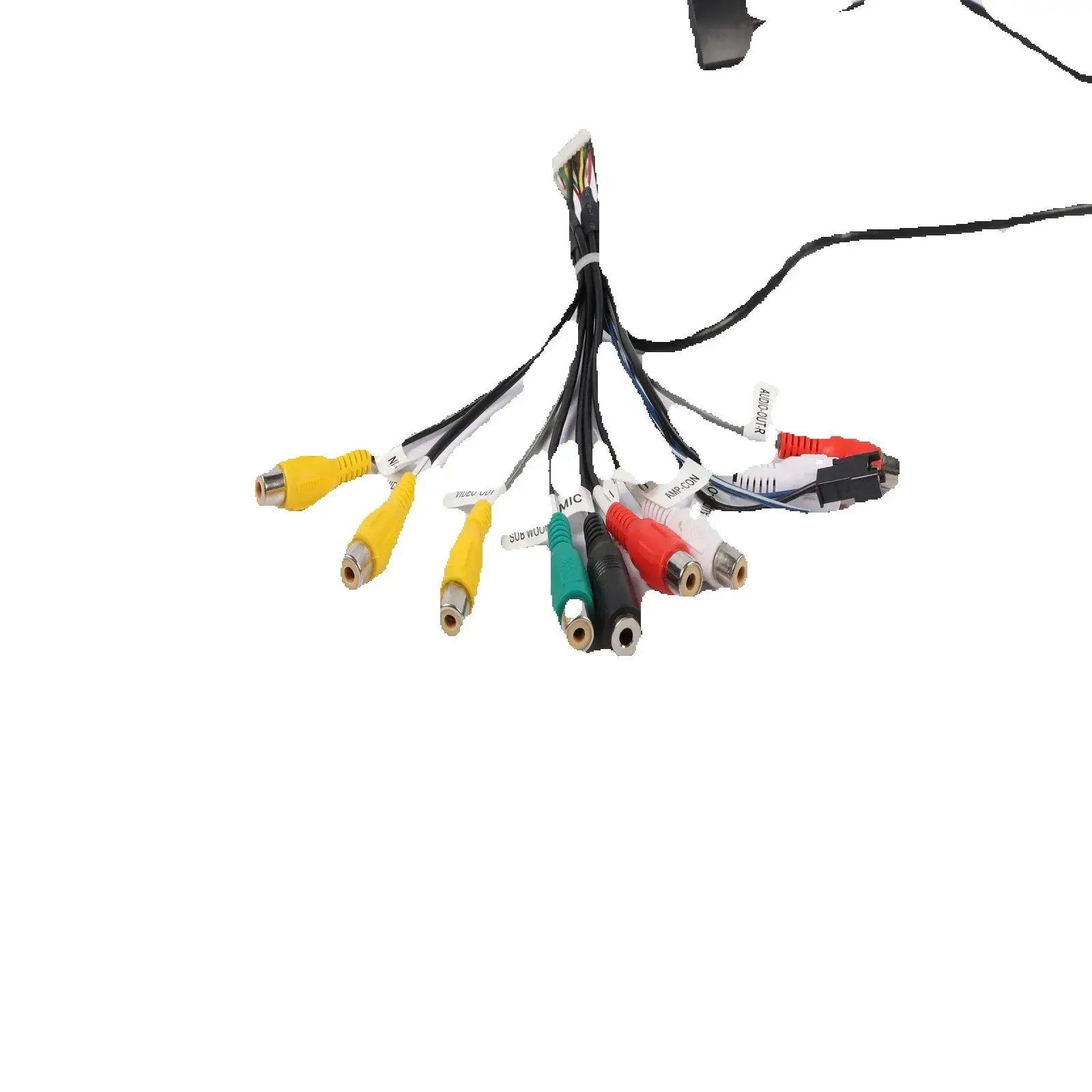 RCA 20 Pin Output Cable with Microphone Universal Adapter for Teyes Android Head Units Adapter Cable