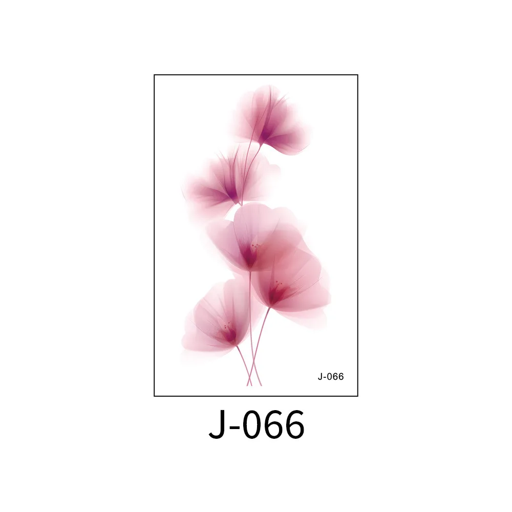 Dreamy Watercolor Gradient Flower Tattoo Temporary Sticker Disposable Party Makeup Body Art Festival Accessories Waterproof