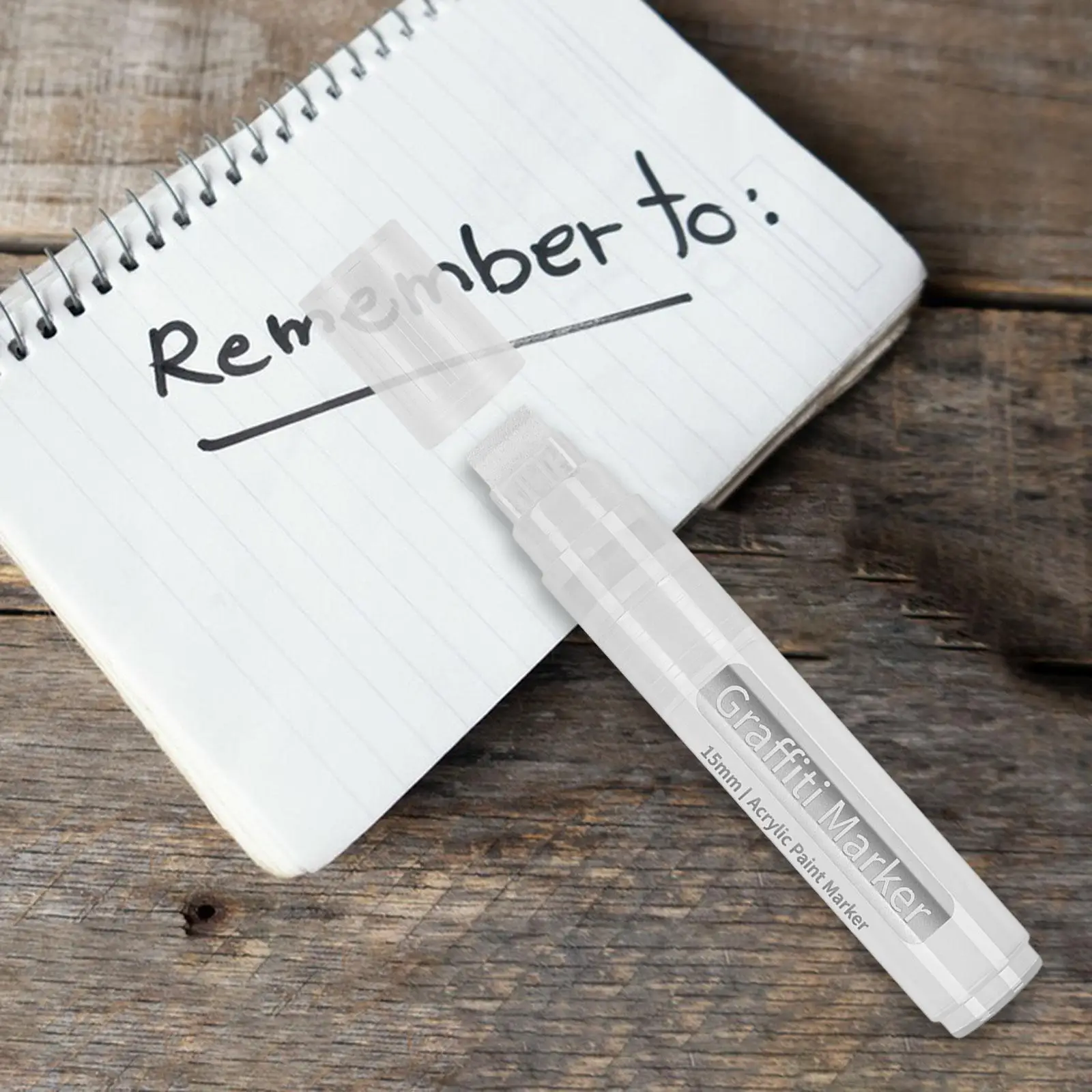 

Acrylic Marker Pen 15mm Flat Tip Black & White 2-Colour Water-Based Pigment Marker For Painting DIY & Doodling White