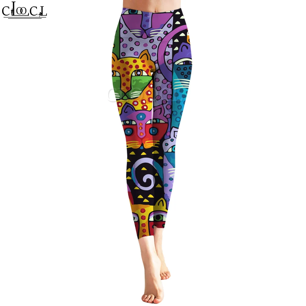 CLOOCL New Women Legging Colorful Cartoon Tiger Pattern 3D Printed Trousers for Female Workout Push Up Jogging High Waist Pants