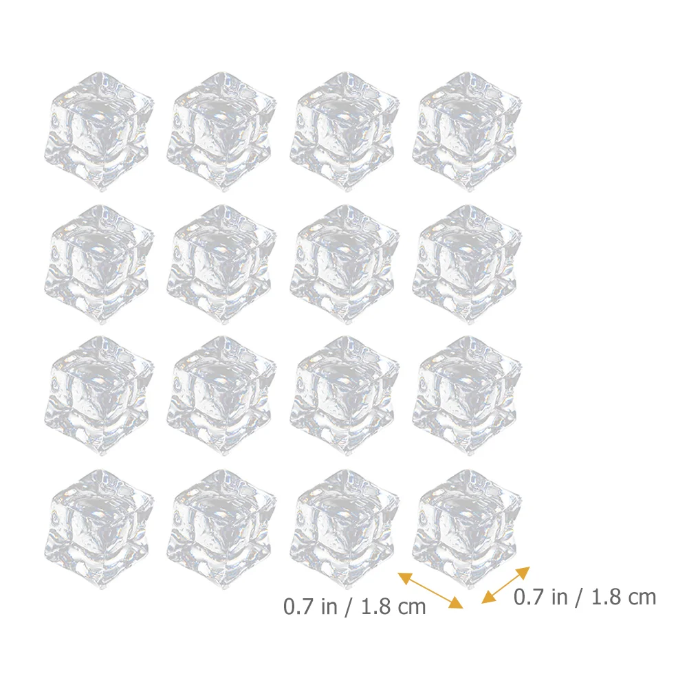 60 Pcs Artificial Simulated Ice Cube Decorative Acrylic Crystals Fake Cubes for Decoration