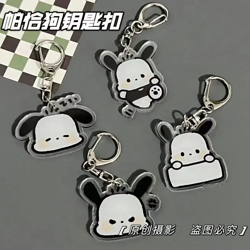 Ins Kawaii Pochacco Acrylic Keychain Anime Cartoon Sanrio Pochacco Pendant Student Female Couple Keychain Girls Bag Pendant