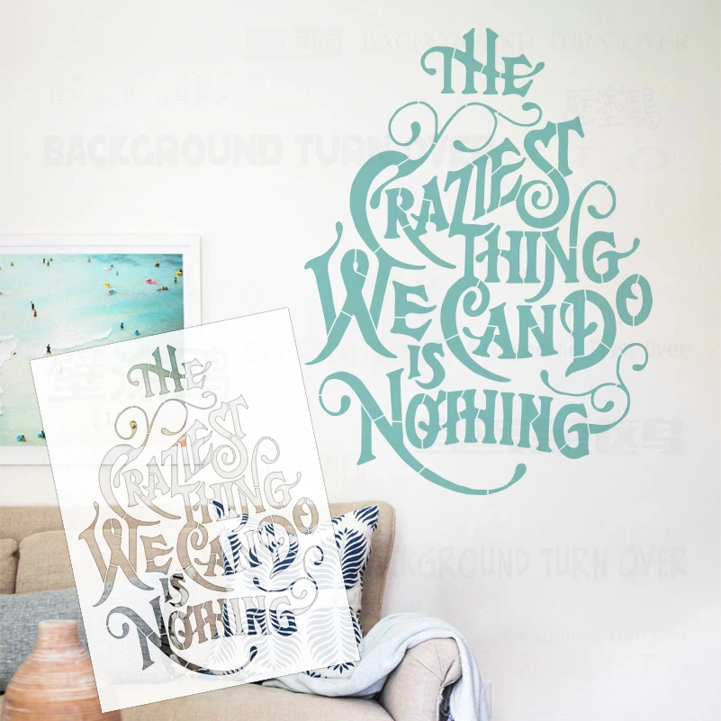 

40–67 см трафарет для рисования декора, настенная штукатурка, шпатлевка, декоративная большая вещь, мы можем не нужна цитата S598