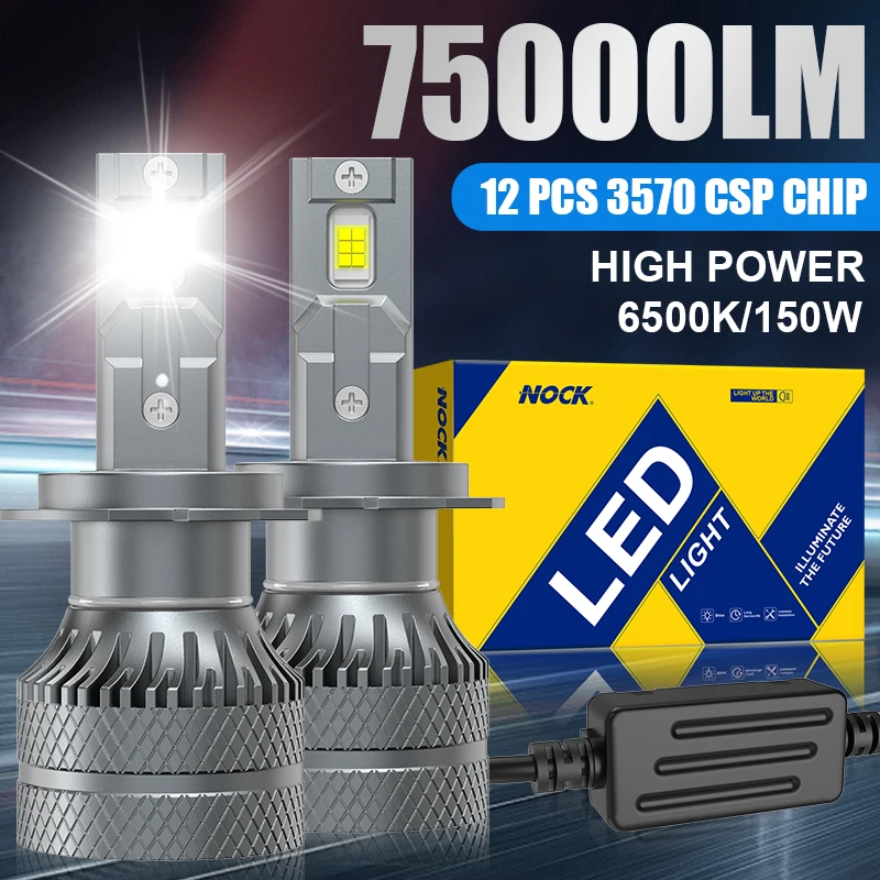 H7 H4 H1 H11 LED Headlights Bulbs Canbus 75000LM 9005 9006 9012 Plug&Play High Power CSP Chips Car LED Lights Auto Lamp 12V