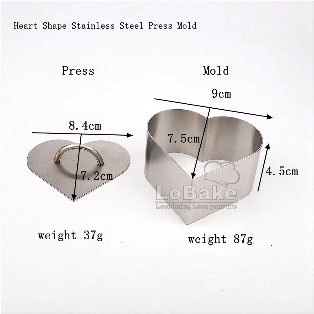 Four-leaf Clover 9cm Heart Shape 304 Stainless Steel Mousse Ring Circle Cake Mold Tiramisu Cheese Molds DIY Baking Tools